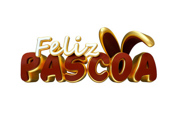 3d Render Happy Easter P&aacute;scoa