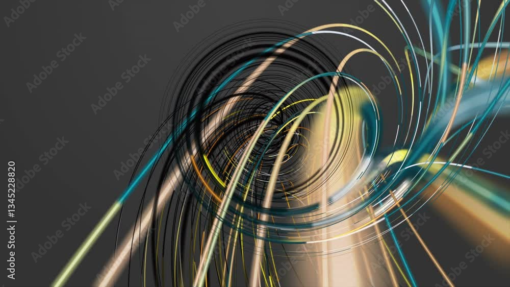 Poster futuristic video animation with stripe wave object in slow motion, 4096x2304 loop 4k