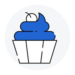 Sweet treats, Dessert gifts, Premium confectionery selection, Gourmet sweet hampers. Vector Editable Stroke Icon.