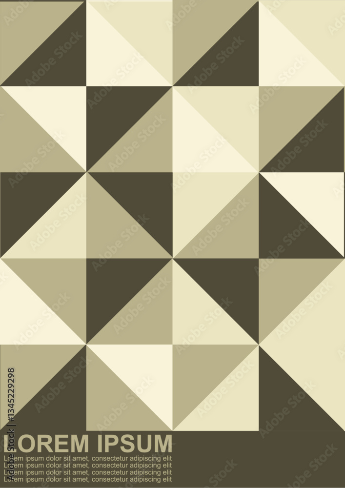 Poster abstract geometric background vector triangles, squares and boxes in retro scandinavian style. abstr
