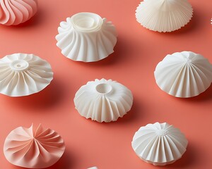 Coral Background for Abstract White Sculptures.