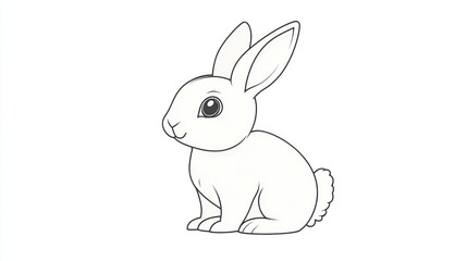 Obraz premium Cute cartoon rabbit coloring page