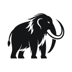Fototapeta premium Minimalist Mammoth Silhouette Logo for Outdoor Adventure Brands