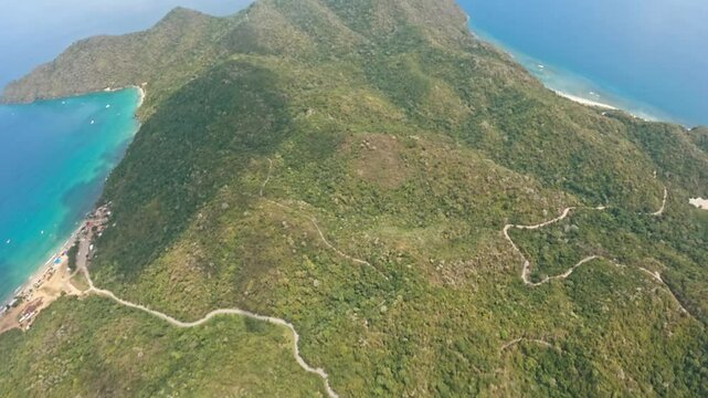 Landscape themes: Aerial view of Cabo Codera on a sunny day in Miranda State, Venezuela.