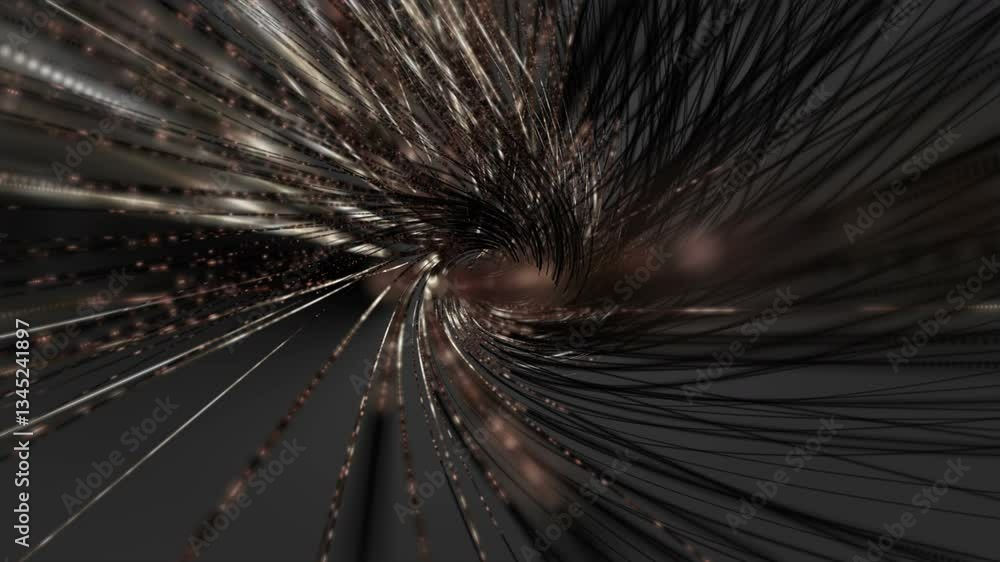 Poster futuristic video animation with stripe wave object in slow motion, 4096x2304 loop 4k