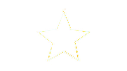 Obraz premium Glowing neon star shape isolated on transparent background. Yellow light neon star sign. Futuristic star neon light shape. Shine star frame. Glow shape for design and decoration. PNG