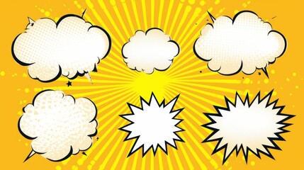 Dynamic Cartoon Comic Collection: Isolated Vector Symbols, Pop Art Frames, and Humorous Speech Bubbles