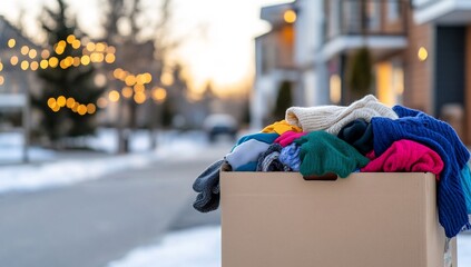 Winter clothing donation box curbside