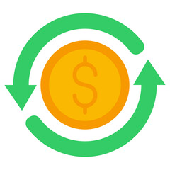 Money Exchange Flat Design Style Icon, Banking And Financial Concept