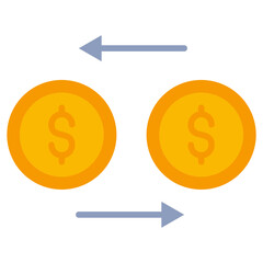 Dollar Exchange Flat Design Style Icon, Banking And Financial Concept
