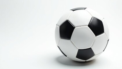 Naklejka premium Close-up of pristine white football against pure white background, athletic, white, sports