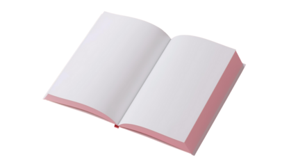 3D Mockup of Opened Blank A4 Magazine on PNG Transparent Background
