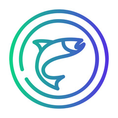 Fototapeta premium fishing Line Gradient Icon