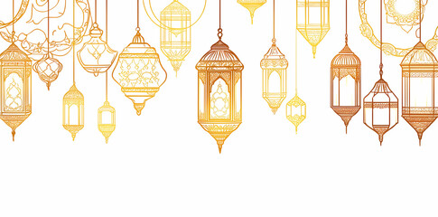 Golden Lanterns: A captivating array of intricately designed, golden lanterns gracefully suspended, casting a warm and inviting ambiance.
