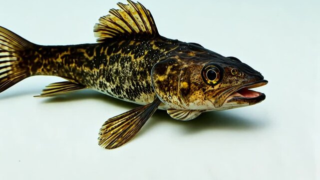 Close-up of a Mottled Sculpin Fish on White Background