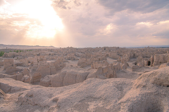 Site of Yar City Jiaohe Ruins . a famous World Heritage Sites in Turpan, Xinjiang, China.