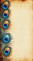 Obraz premium An artistic background with peacock feathers