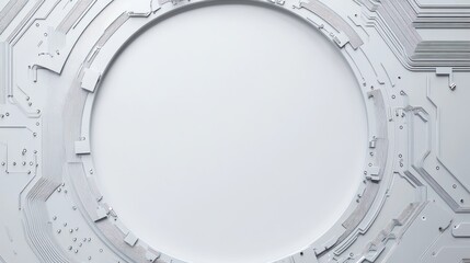 Abstract circuit board with empty circle center, futuristic background