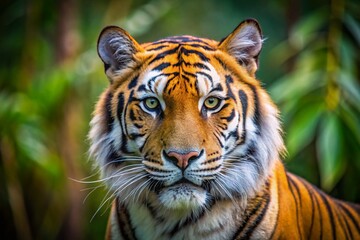 Fototapeta premium Candid Tiger Stripes: Close-up Wildlife Photography