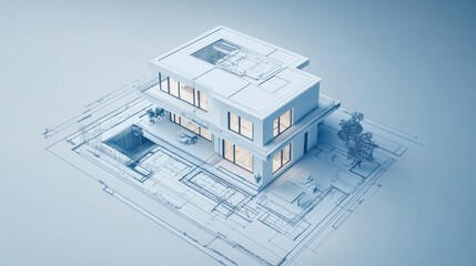 Modern House Blueprint Design for Architectural Visualization