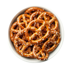 bowl of pretzels isolated on transparent background