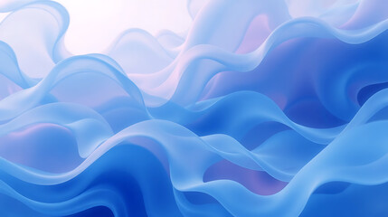 Obraz premium The image depicts an abstract, surreal scene with flowing, ethereal forms in shades of blue and hints of red1