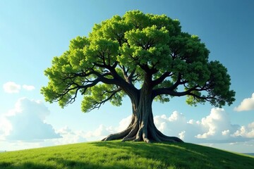 Obraz premium Ancient tree with its branches stretching towards the sky, elevated, freedom, majestic