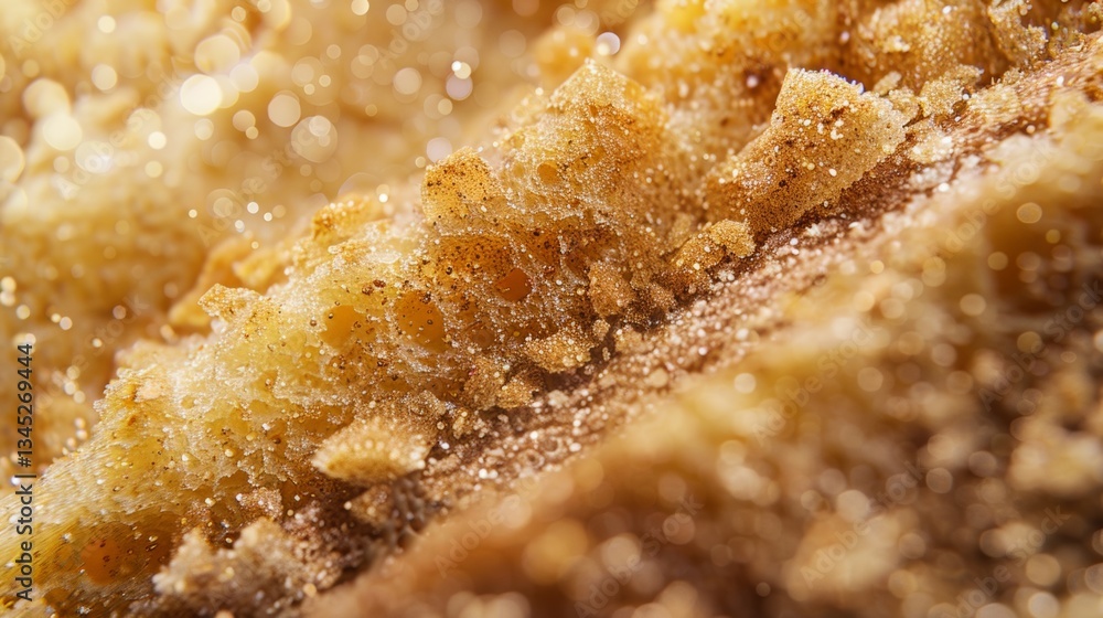 Aufkleber close-up look at fresh bread showing crispy texture and delicious crumbs perfect for advertisements 