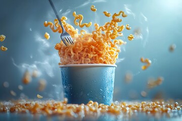 Exciting ramen noodles splash kitchen food photography dynamic scene close-up culinary art