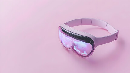 Pink Virtual Reality Glasses On Pink Background