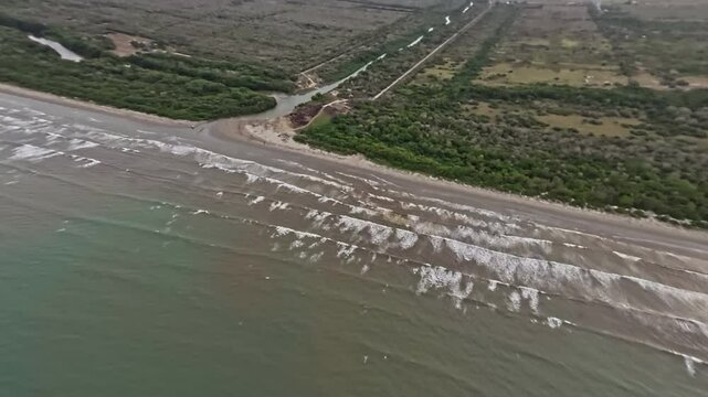 Landscape and travel themes: Aerial view of Rio Chico beaches in Miranda state, Venezuela.