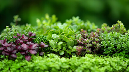 Colorful Mixture Of Plants In Garden