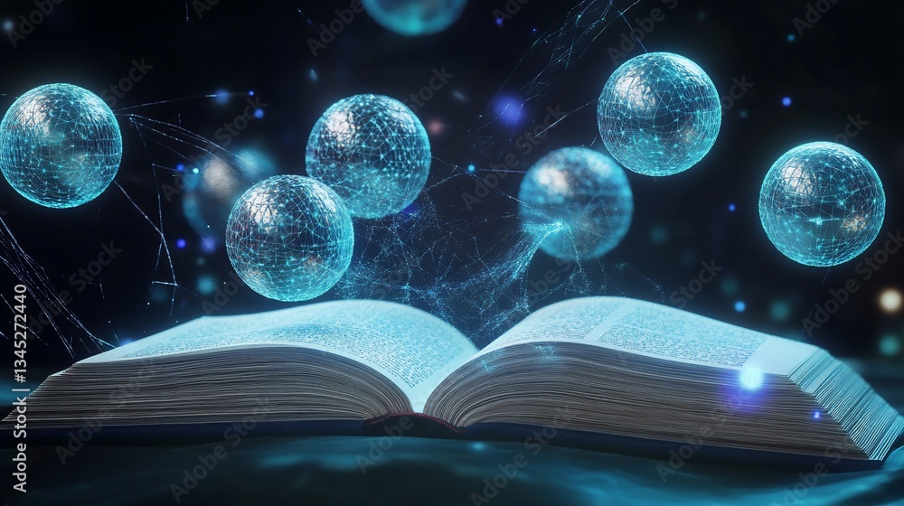 Poster unveiling knowledge: a journey through quantum realms and digital worlds