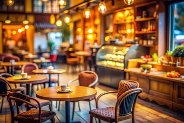 Charming Coffee Shop Miniature: Tilt-Shift Photo of Cozy Cafe