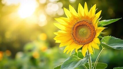 Obraz premium Golden Sunflower in Bloom: A Symbol of Youth and Renewal