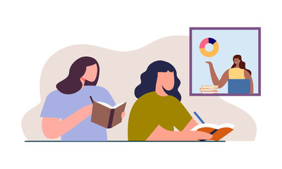 Online learning concept vector illustration