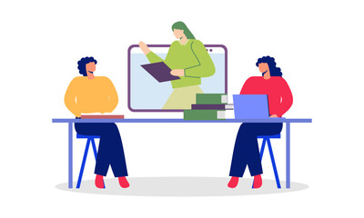 Online learning concept vector illustration
