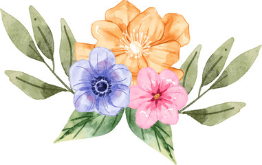 Botanical Watercolor Flower, Perfect for wedding invitations, greeting cards, branding, social media, and DIY projects