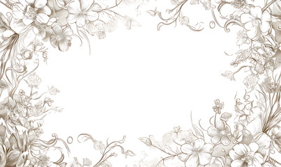 Creative 2D Doodle Floral Illustrations on White Background