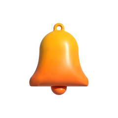 3D Notification Bell Icon &ndash; Yellow and Orange Alert Symbol

