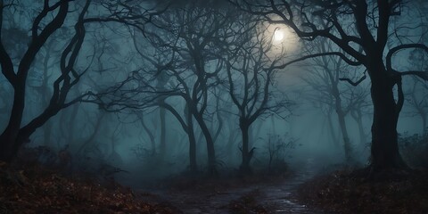 Spooky Forest at Night Halloween