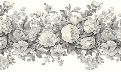 Fototapeta premium Creative 2D Doodle Floral Illustrations on White Background