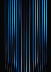 Fototapeta premium Abstract blue vertical light streaks on black background.