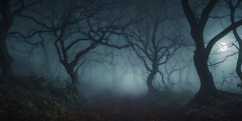 Spooky Forest at Night Halloween