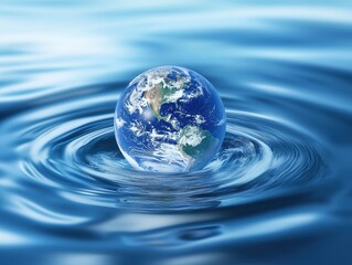 Water Conservation Poster Design: Earth and Water Reflecting the Theme of Water Conservation