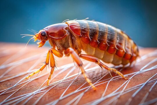Close-up of a Flea Bite on Skin, Red, Itchy, Swelling, Allergy Reaction