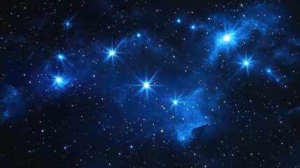 Beautiful Celestial Display of Numerous Sparkling Blue Stars