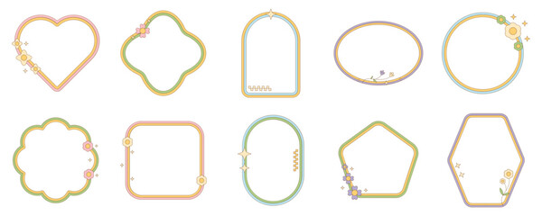 Set of Retro Pop Groovy Frame