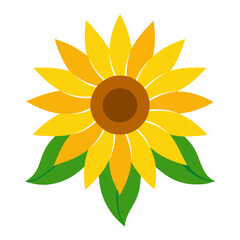 Sun flower logo icon on white background.