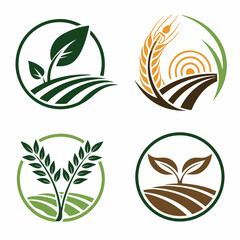 Set of sustainable agriculture vector icons
